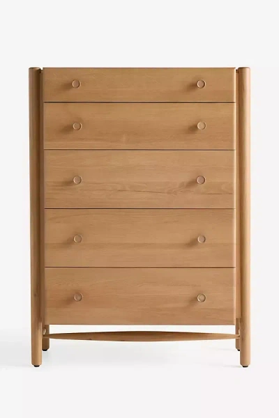 Anthropologie Roma Oak Wood Five-drawer Dresser In Brown