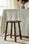 Anthropologie Roma Turned Wood Stool In Brown