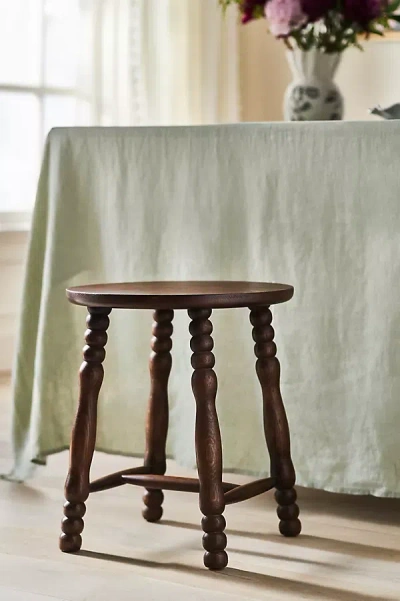 Anthropologie Roma Turned Wood Stool In Brown
