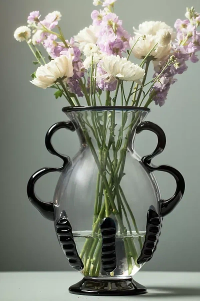 Anthropologie Roman Glass Vase In Transparent