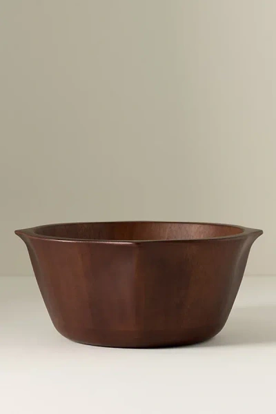 Anthropologie Romie Wood Serve Bowl In Brown