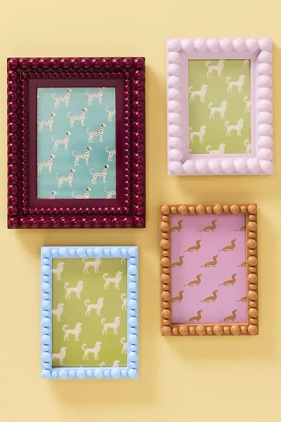 Anthropologie Rory Beaded Wood Picture Frame In Multi