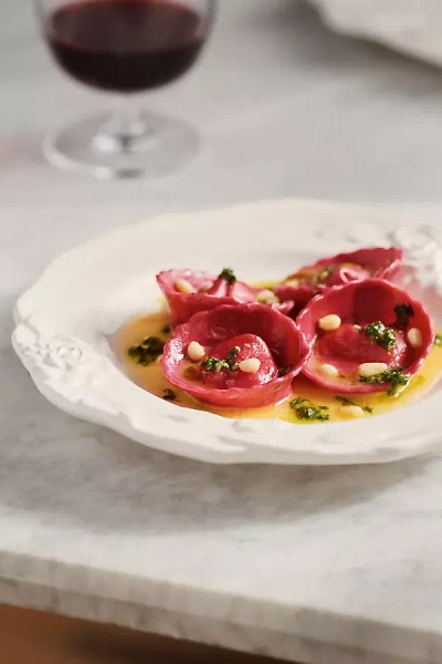 Anthropologie Rose Italian Earthenware Dessert Plates, Set Of 4 In Multi