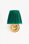 Anthropologie Rose Ruched Shade & Metal Wall Sconce In Green