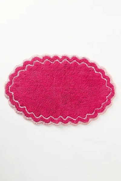 Anthropologie Rosita Scalloped Oval Bath Mat In Purple