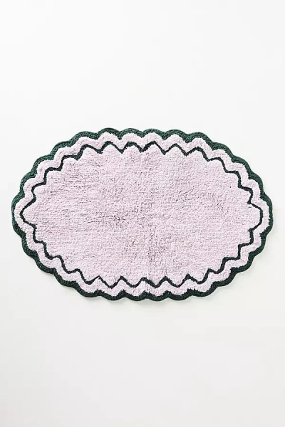 Anthropologie Rosita Scalloped Oval Bath Mat In Purple