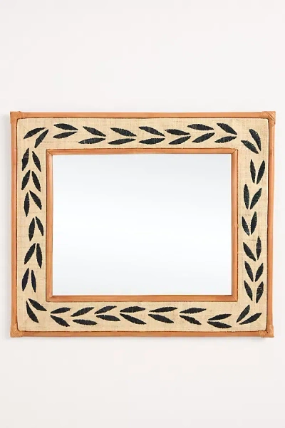 Anthropologie Ross Sisal Leaf Rectangular Wall Mirror