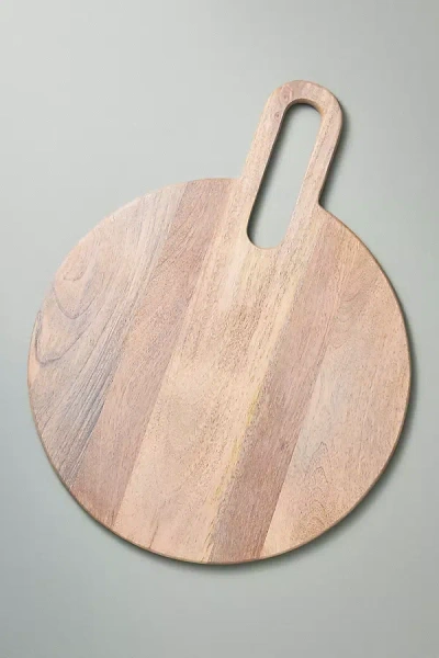 Anthropologie Round Handled Cheese Board In Neutral
