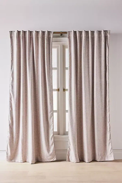 Anthropologie Rowen Woven Textured Ruched Piping Blackout Curtain