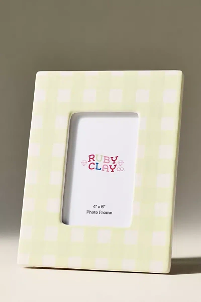 Anthropologie Ruby Clay Ceramic Gingham Frame