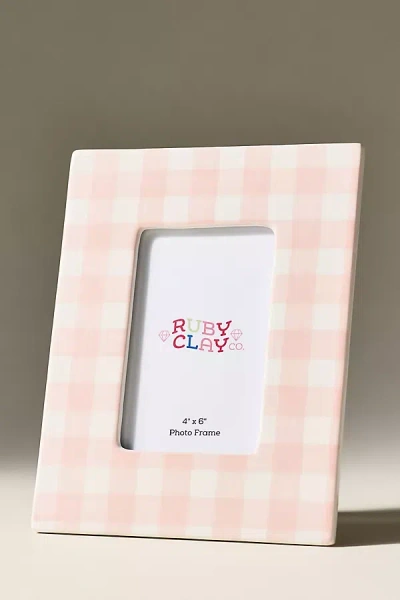 Anthropologie Ruby Clay Ceramic Gingham Frame