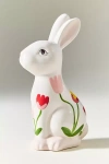 Anthropologie Ruby Clay Ceramic Tulip Bunny Decorative Object In Multi