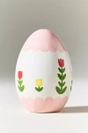 Anthropologie Ruby Clay Ceramic Tulip Egg Decorative Object In Pink
