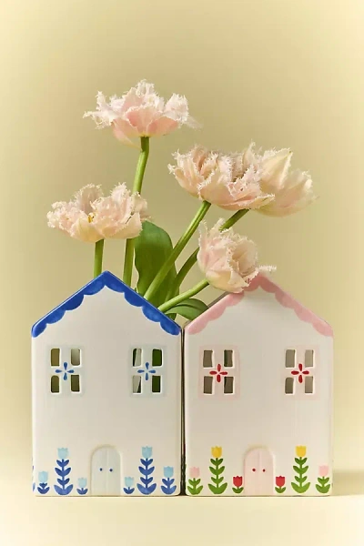 Anthropologie Ruby Clay Ceramic Tulip House Vase