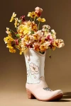 Anthropologie Ruby Clay Cowboy Boot Vase In Multi