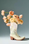 Anthropologie Ruby Clay Cowboy Boot Vase In Neutral