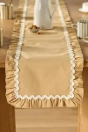 Anthropologie Ruby Ric Rac Pleated Table Runner In Brown