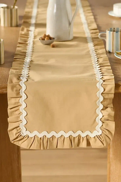 Anthropologie Ruby Ric Rac Pleated Table Runner