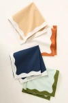 Anthropologie Ruby Scallop-border Cocktail Napkins, Set Of 4 In Multi