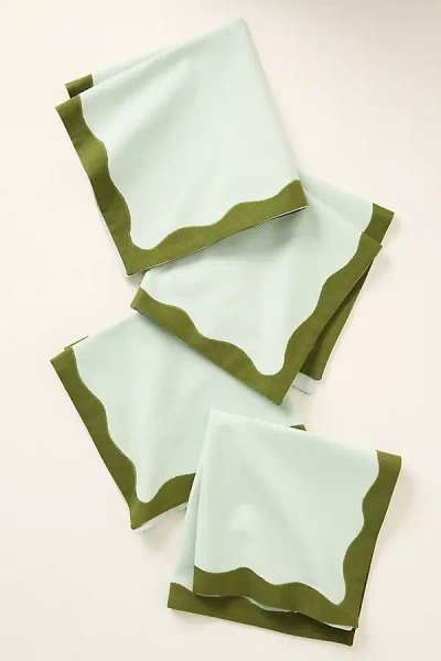 Anthropologie Ruby Scallop-border Napkins, Set Of 4