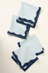 Anthropologie Ruby Scallop-border Napkins, Set Of 4
