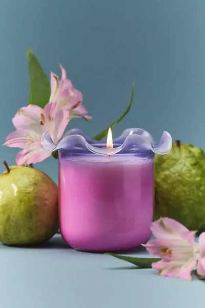 Anthropologie Ruffle Top Fruity Hibiscus & Pink Guava Glass Candle