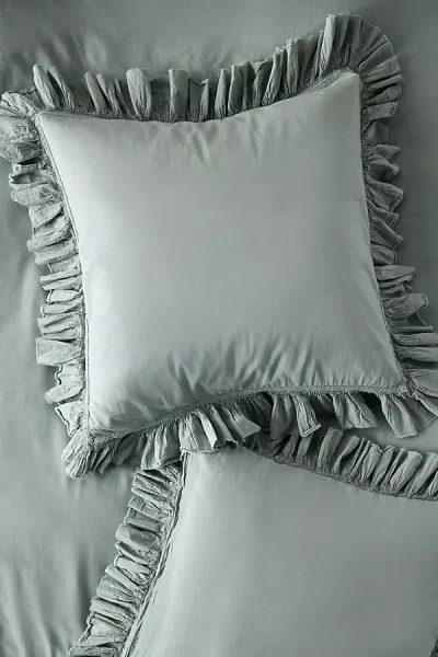 Anthropologie Ruffled Organic Spa Sateen Euro Sham