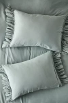 Anthropologie Ruffled Organic Spa Sateen Pillowcase, Set Of 2 In Gray