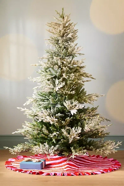 Anthropologie Ruffled Stripe Tree Skirt In Pink