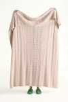 Anthropologie Sabrina Cotton Knit Throw Blanket In Pink