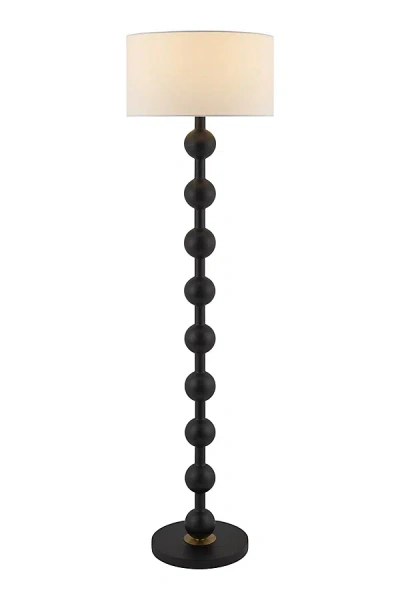 Anthropologie Saline Wooden Accent Floor Lamp In Black