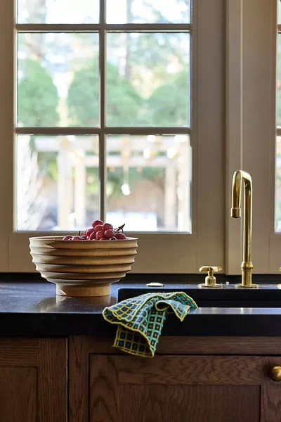 Anthropologie Samba Tropical Hardwood Serve Bowl In Brown