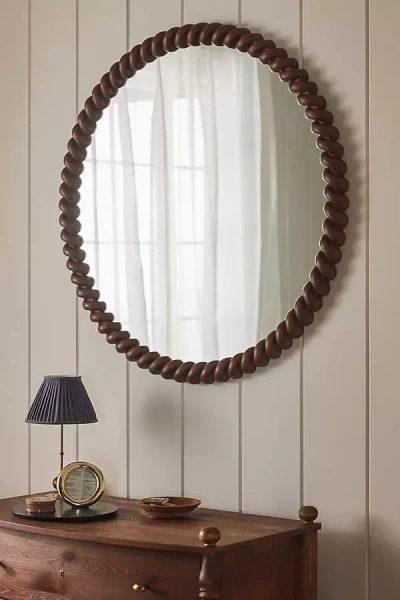 Anthropologie San Marco Braided Wall Mirror In Brown