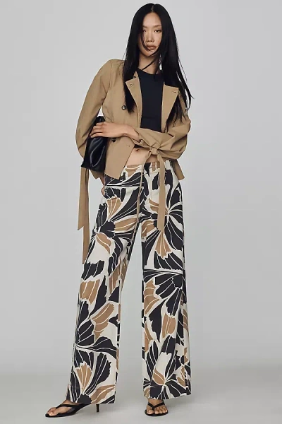 Anthropologie Sanctuary Academy Cotton Linen Wide Leg Pants In Brown