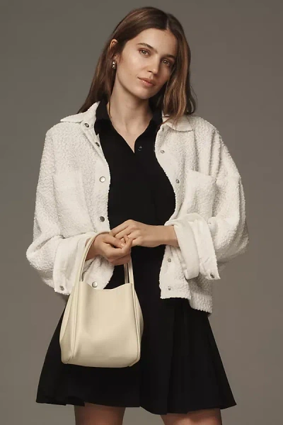 Anthropologie Sanctuary Trimmer Knit Shacket Jacket In White