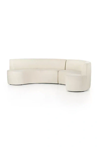 Anthropologie Sanda Performance Curved Dining Banquette In White