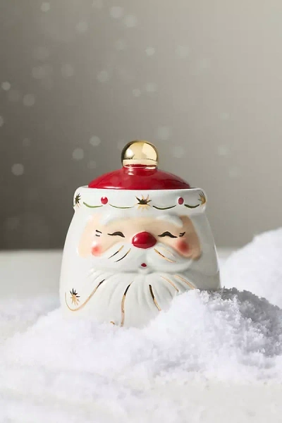 Anthropologie Santa Fresh Balsam & Cedarwood Ceramic Candle In White