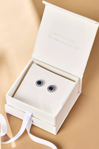 Anthropologie Sapphire Post Earrings In Blue