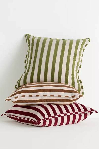 Anthropologie Sarah Striped Cotton Pillow In Multi