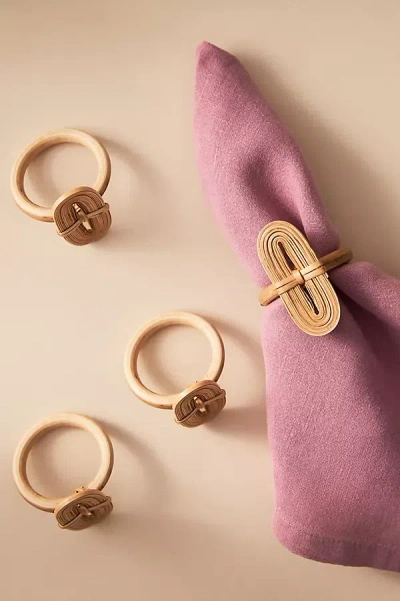 Anthropologie Sarasota Napkin Rings, Set Of 4 In Gold