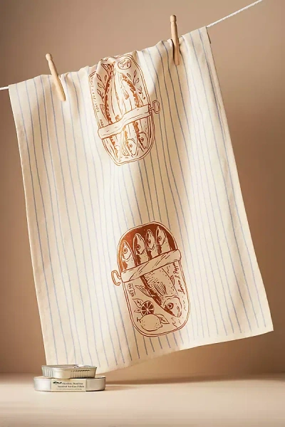 Anthropologie Sardina Dish Towel In Yellow