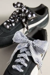 Anthropologie Satin Polka Dot Shoe Laces In Black