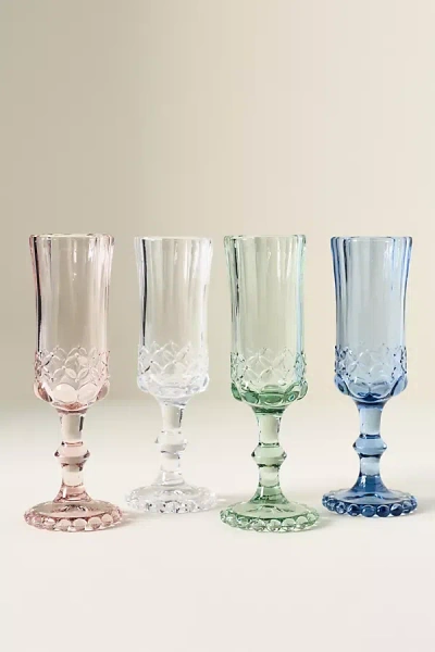 Anthropologie Savannah Flute Glasses, Set Of 4