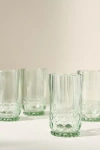 Anthropologie Savannah Tumbler Glasses, Set Of 4 In Green