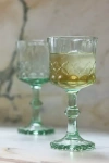 Anthropologie Savannah Wine Glasses, Set Of 4 In Green