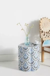 Anthropologie Scallop Ceramic Stool In Pink