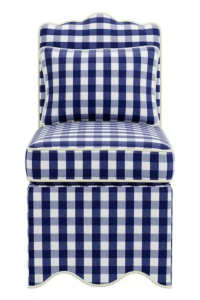 Anthropologie Scallop Linen Blend Slipper Chair