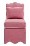 Anthropologie Scallop Linen Blend Slipper Chair In Pink