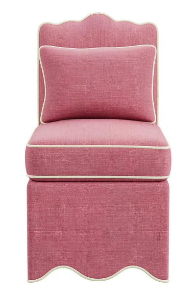 Anthropologie Scallop Linen Blend Slipper Chair