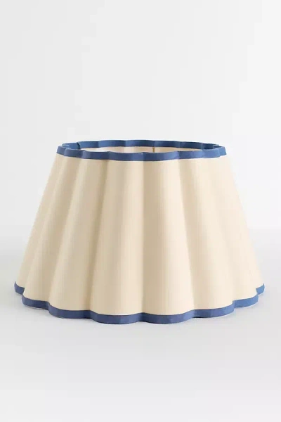 Anthropologie Scalloped Empire Fabric-trimmed Lamp Shade In Blue